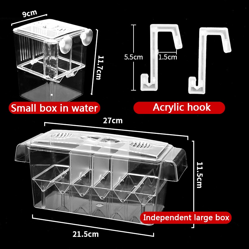 External Breeding Isolation Box Acrylic Aquarium desktop Breeding Box Double Layers Multifunction Removed Mother fish GuppyBetta