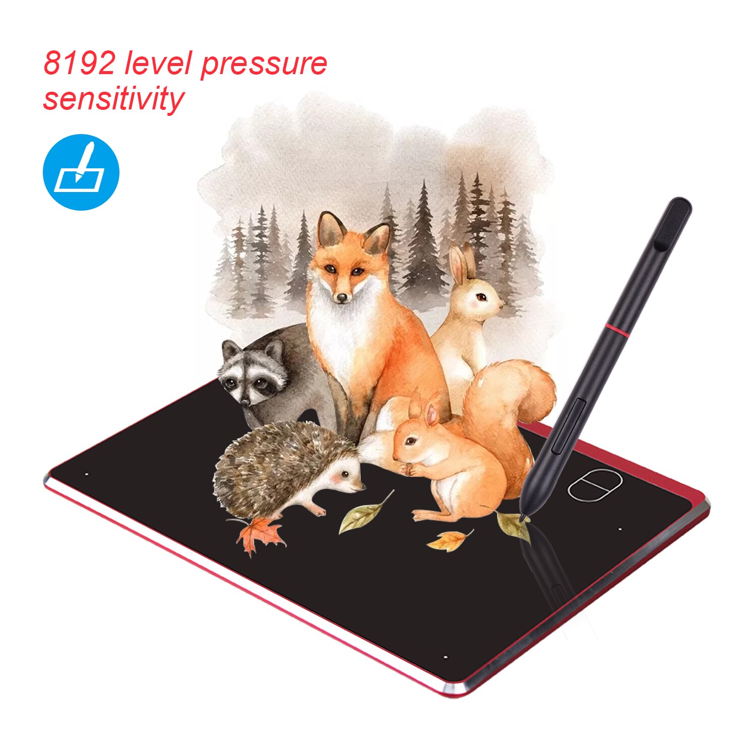 Acepen AP604 Digital Graphic Drawing Tablet Ultra-Thin Board 4 Shortcut Keys Battery-free Passive Stylus 8192 Levels Pressure