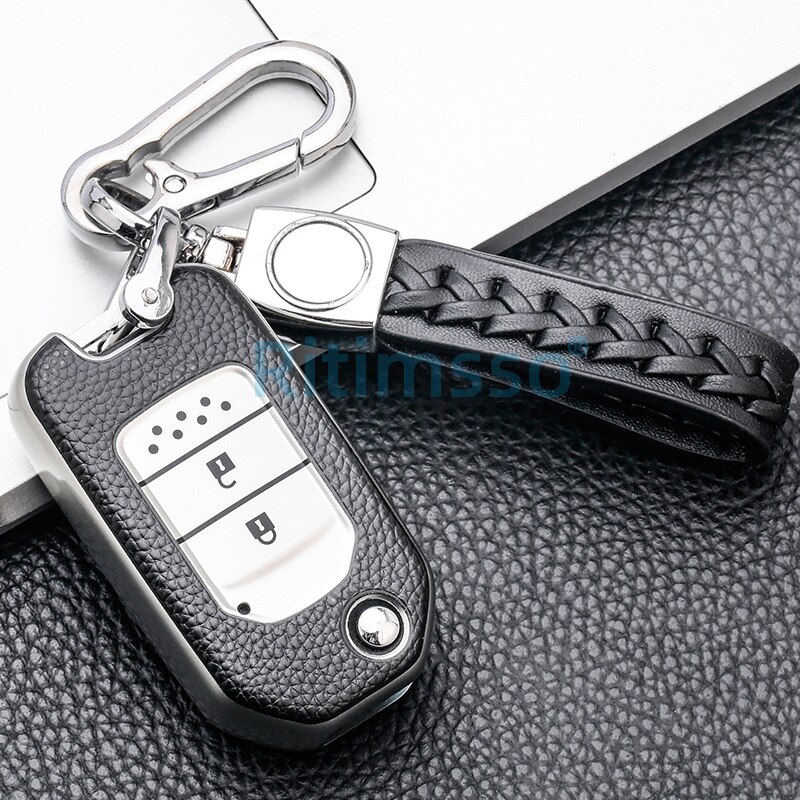 Tpu Key Cover Case for Honda CRV Pilot Accord Civic Car Shell Auto Key Keychain Keyring: Silver A