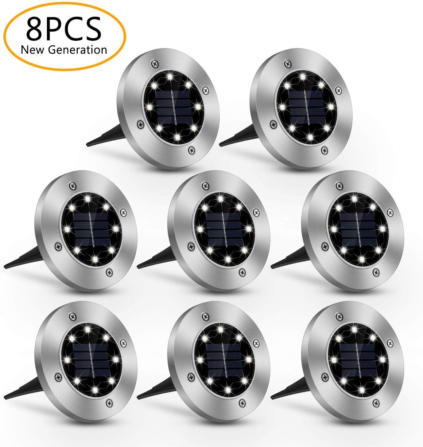8 pçs luz solar ao ar livre à prova dwaterproof água 8 led solar luzes de rua decoração do jardim enterrado lâmpada da escada subterrânea decking iluminação nova