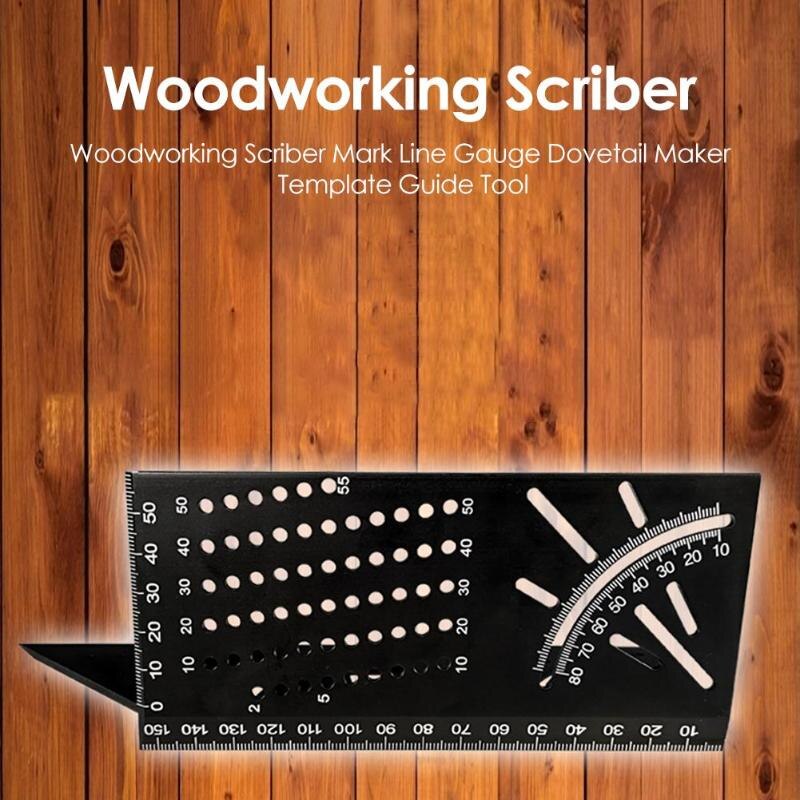 Lijn Ruler Gauge Tool Houtbewerking Levert. 45 Graden 90 Graden Hoek Meting Aluminiumlegering Leveringen Hoek Heerser