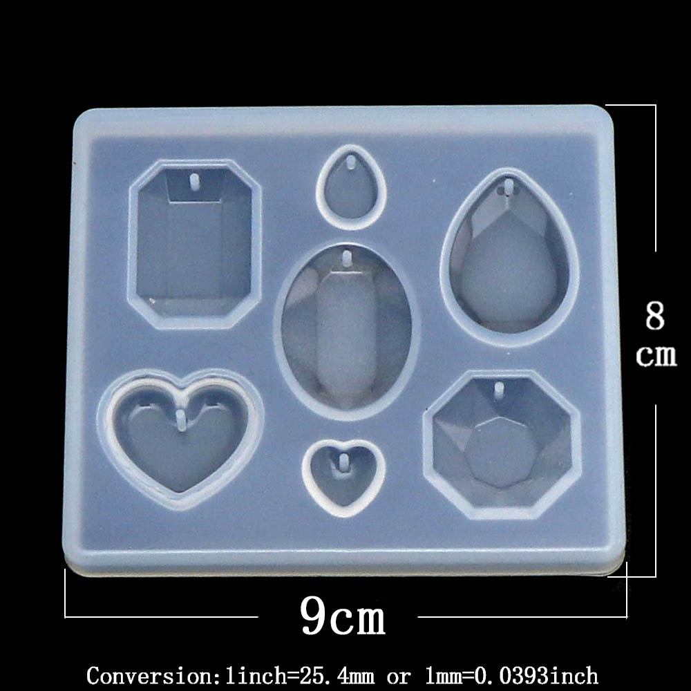 Moldes de combinación de silicona líquida para manualidades, accesorio de resina epoxi transparente, colgante con forma de corazón y mariposa, DIY, 1 unidad: Blanco