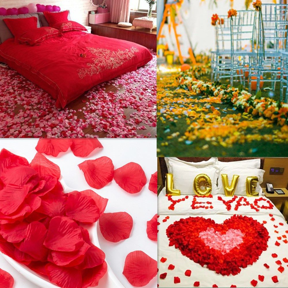 5 Zakken 500 Stuks 5*5 Cm Kunstmatige Rood Roze Wit Rozenblaadjes Zijden Doek Bloemblaadjes Bruiloft Verjaardag partij Decoratie