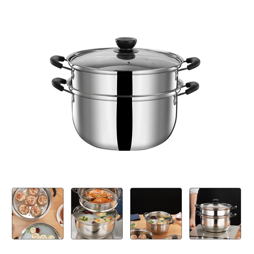 Stainless Steel Steam Pot Healthy Cookware Premium Heavy Duty Steam Pot