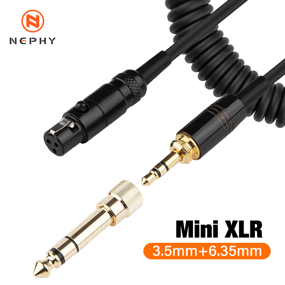 Jack 6.35mm 3.5mm 1/8 to 3-Pin Mini XLR Cable TRS 1/8 Inch Aux Stereo Male to Mini XLR Female Audio Adapter Cable for AKG K550