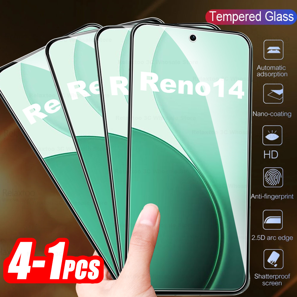 4-1Stck Schutz Glas Für Oppo Reno14 Profi 9H Prämie Bildschirm Schutz Abdeckung Telefon Film Für Oppo Reno14Profi reno 14 14Profi 5G