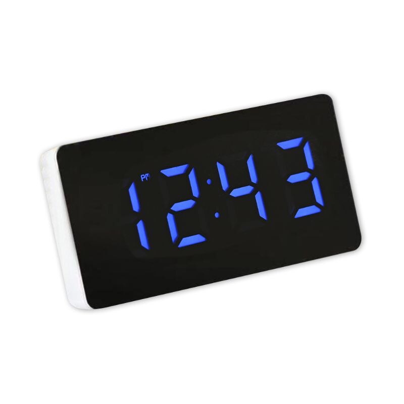 LED Mirror Clock Electronic Alarm Clock with Time/Calendar/Temperature Alarm X6HA