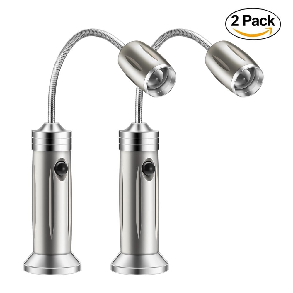 2 uds Base magnética uso ajustable batería Super brillante barbacoa luz de lectura cuello de cisne luces LED iluminación exterior: Default Title