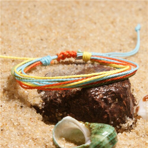 DIEZI Böhmen Ethnische Männer Weben Regenbogen glück freundschaft Armband Für Frauen Handgemachte Seil Armbänder Pulseras Mujer Schmuck: yellow sky blue oran