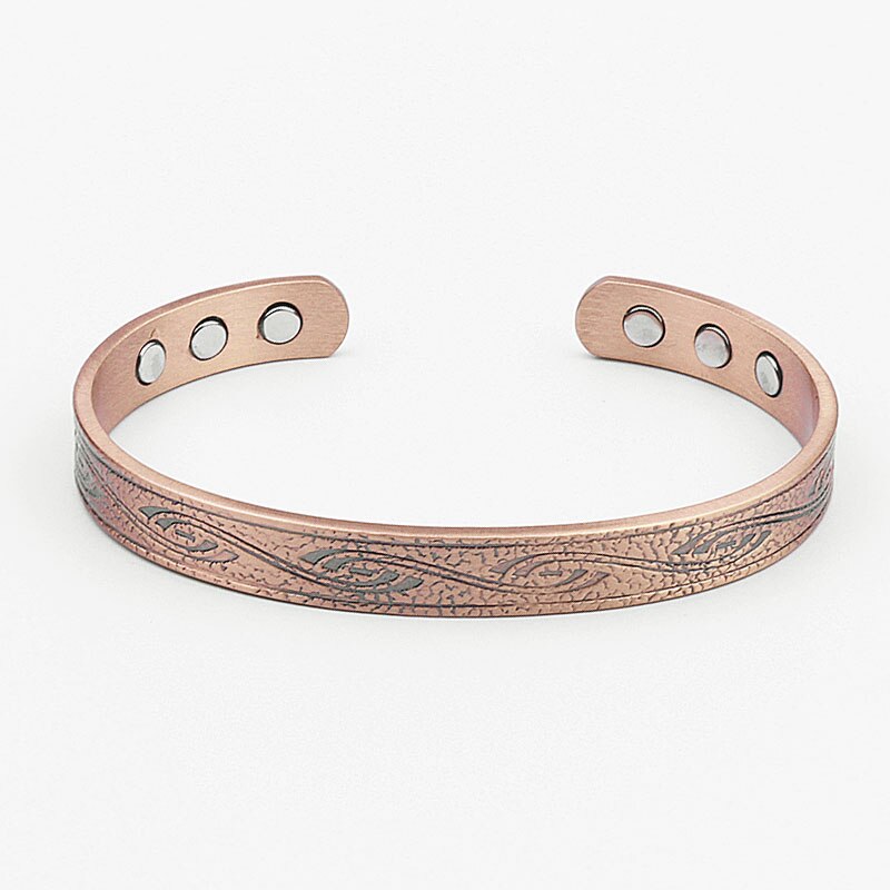 Jewelry Health Care Anti Arthritis Rheumatism Pain Relief Bio Magnetic Copper Bracelets Bangles For Women: AL1134-Rose-Gold