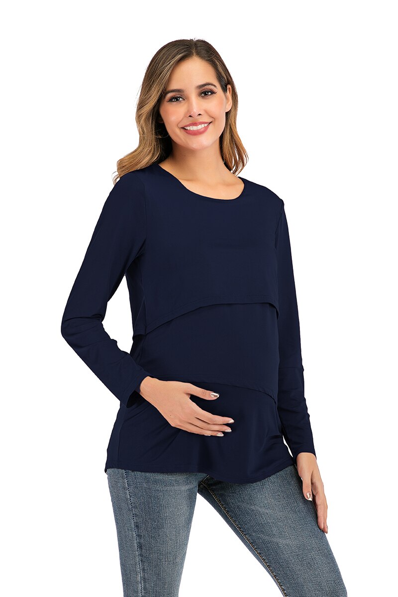 6083#  forår efterår lange ærmer amme skjorter amme t-shirts tøj til gravide gravide fodring toppe