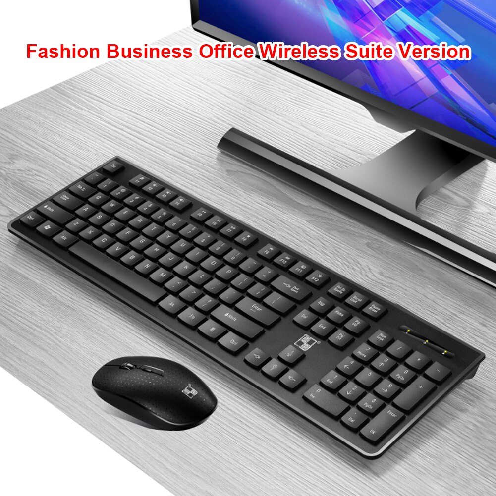 LX710 Wireless Keyboard Mouse Combo 2.4GHz USB Receiver Chocolate Keycap Ultra Slim Keyboard 4 Buttons Optical Mice Set for PC