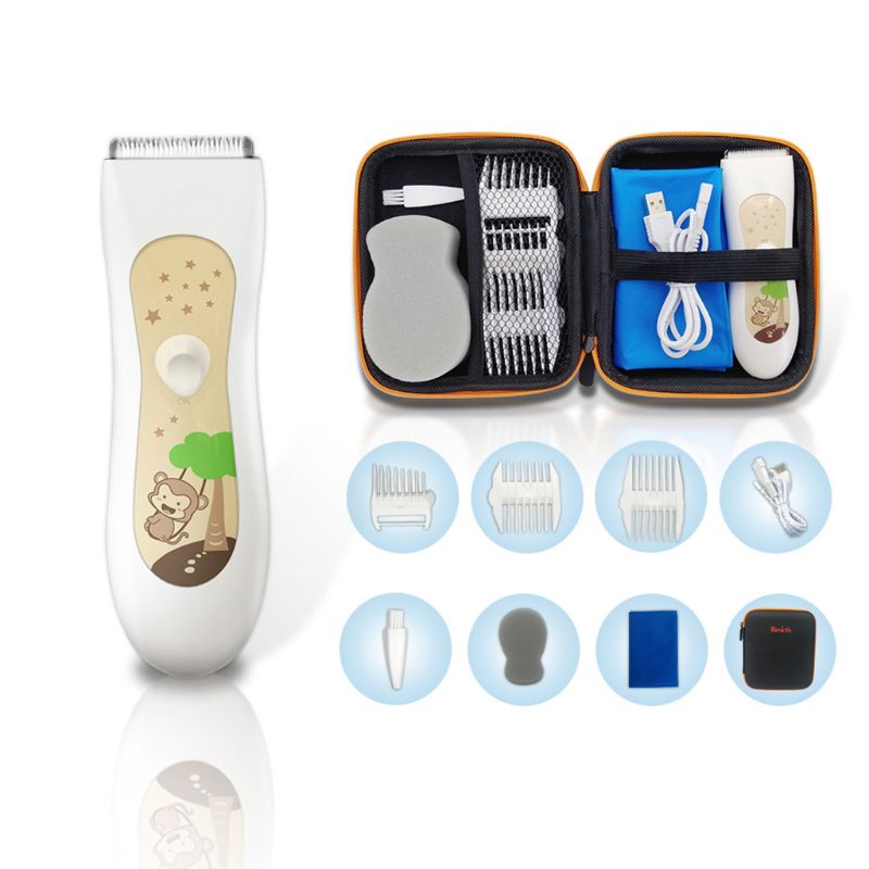 Baby Hair Clippers Waterproof Cordless Rechargeable Electric Kids Hair Clippers