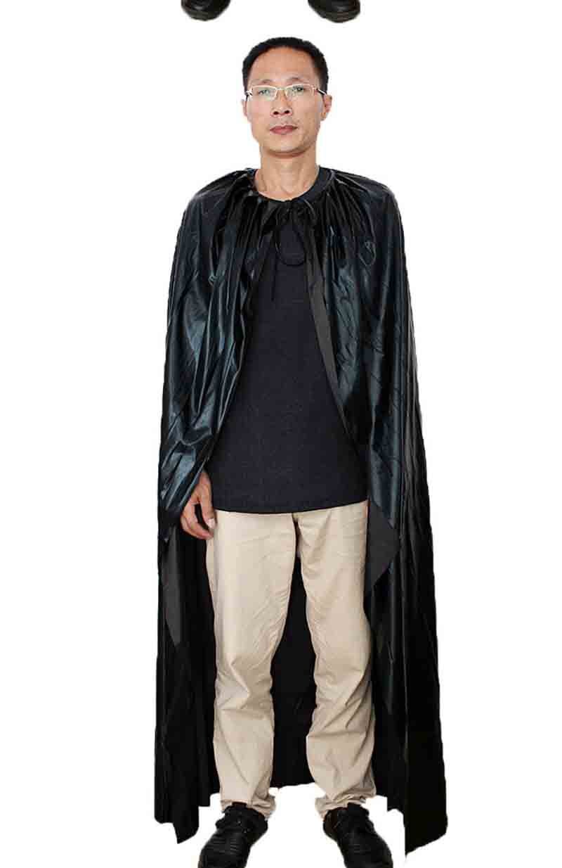 ,140cm röda, silver, svart rosa, guld, jul halloween fest mantel cape, skålla guld kläder: Svart mantel