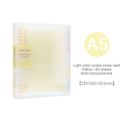 KOKUYO-Libreta de la serie Soft Light, carpeta de hojas sueltas A5 B5, carpeta estilo diario, agenda, diario, oficina, escuela, suministros kawaii, 1 ud.: A5-huangse
