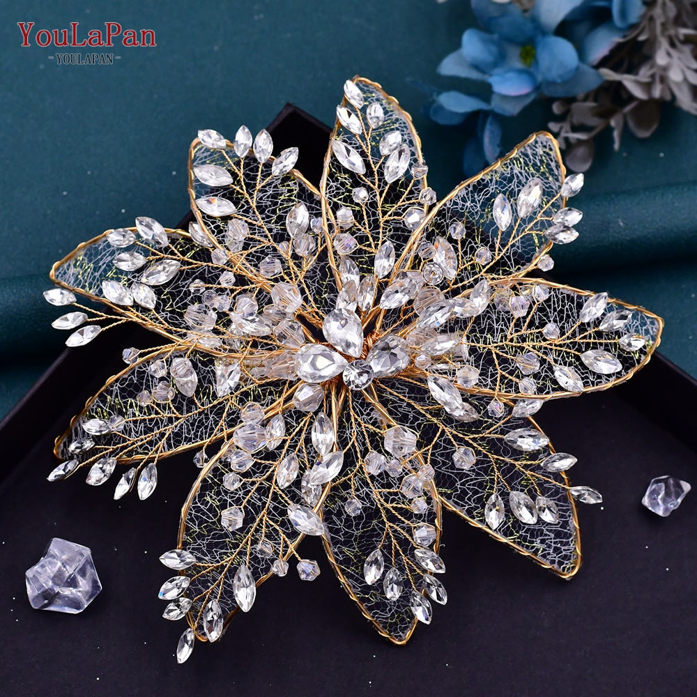 YouLaPan, diadema para la frente de la novia, tocados brillantes con diamantes de imitación para boda, mujer, de graduación, accesorios de joyería para la cabeza HP599: Bronce antiguo plateado