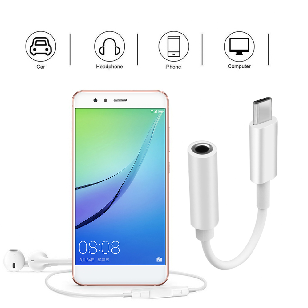 For Huawei P40Pro+ P30 USB Type C To 3.5mm Jack Audio Cable Headphone Aux Adapter For Nova 10 9 8 7 6 SE Pro 5 Mate 50 40RS