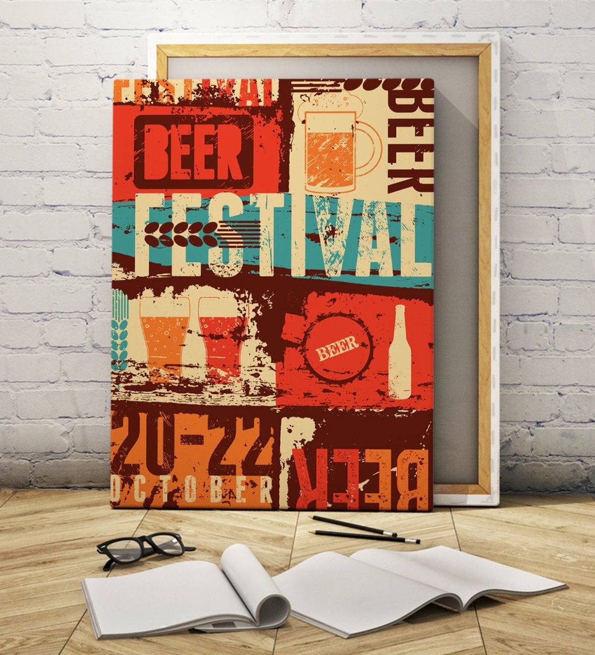 Bier Festival Canvas Print (50X70 Cm.) Woondecoratie Speciale Home Office Business Plaats Gunstige Kosten