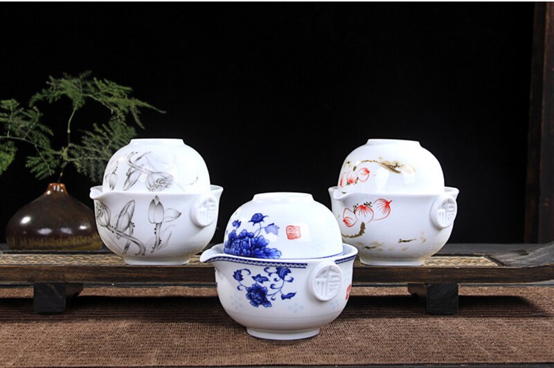 gaiwan Tea set,Ceramics Tea set Include 1 Pot 1 Cup,Beautiful and easy teapot kettle,kung fu teaset