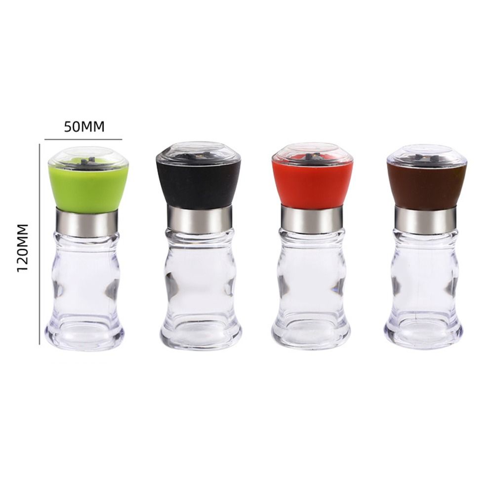 1PC Cooking Manual Refillable Natural Acrylic Pepper Mill Grinder Kitchen Tool Sea Salt Jar Spice Grinder