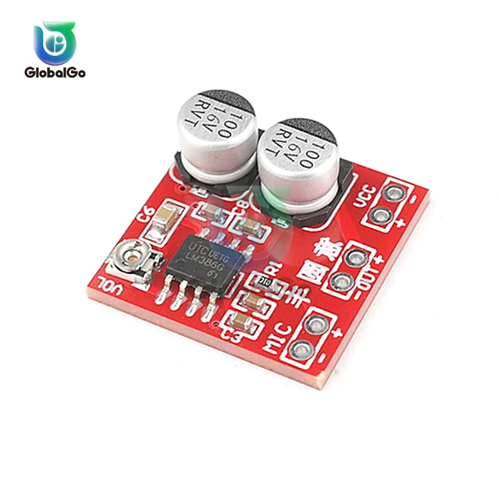 LM386 DC4-12V Electret Microfoon Versterker Board Microfoon Pickup Module Kan Oortelefoons En Kleine Power Luidsprekers Drive: Goud