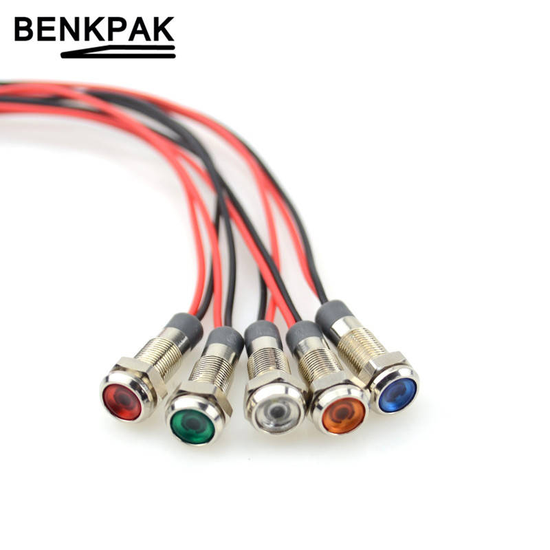 6mm LED indicator light 3V 6V 12V 24V 220V signal lamp