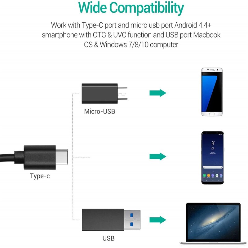 Depstech 86T Endoscoop Usb Camera Flexibele IP67 Waterdichte 6 Verstelbare Led Inspectie Borescope Camera Type Voor Android Pc