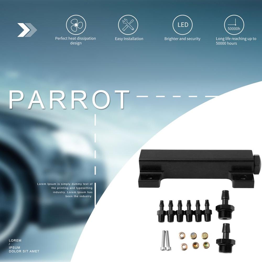 Turbocharged Intake Manifold 6 Port 1/8 Npt Adapter Aluminum Alloy Vacuum Manifold Kit Black Universal Modification