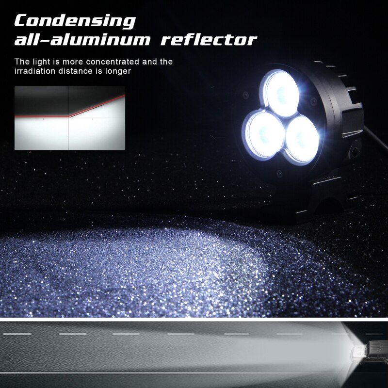 Voor Auto Motorfiets Off Road Truck Led Auto Koplampen 2 Stuks Lichtbalk Led Rijden 60W 6000K Mistlampen