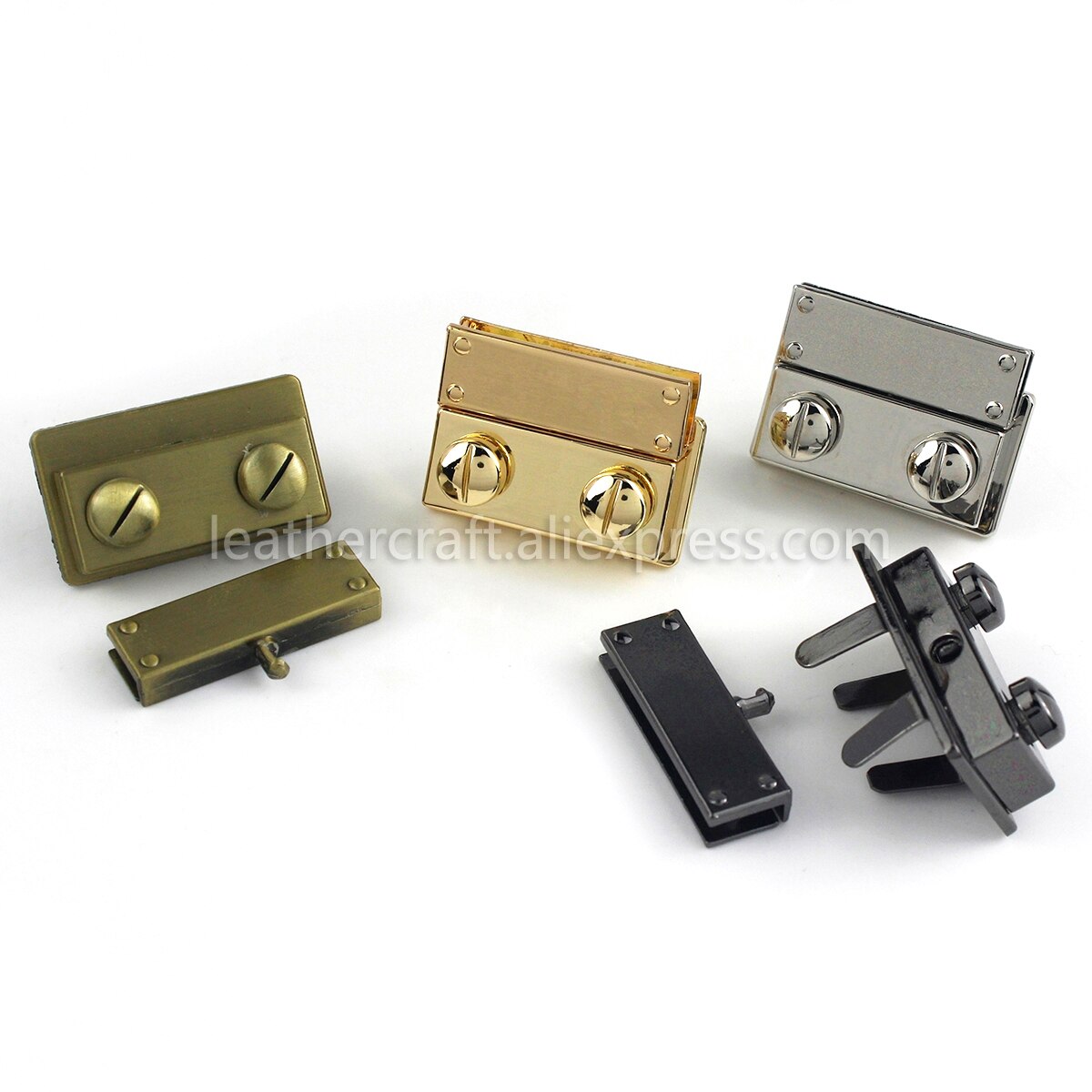 1pcs Metal Push Lock Clasp Tongue Lock Leather Craft Women Bag Purse Handbag Shoulder Bag Closure DIY Accessories