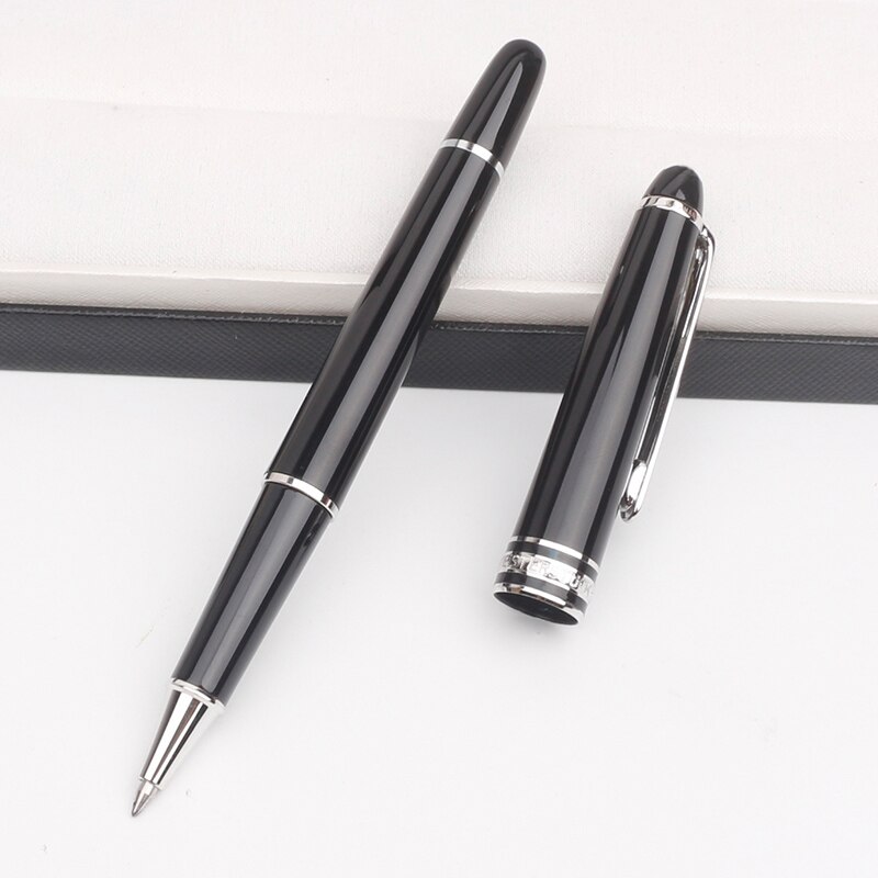 Luksus mon sort harpiks kuglepen business blance rullekuglepenne bedste mb fyldepenne til skrivning: Sølv-rullebold