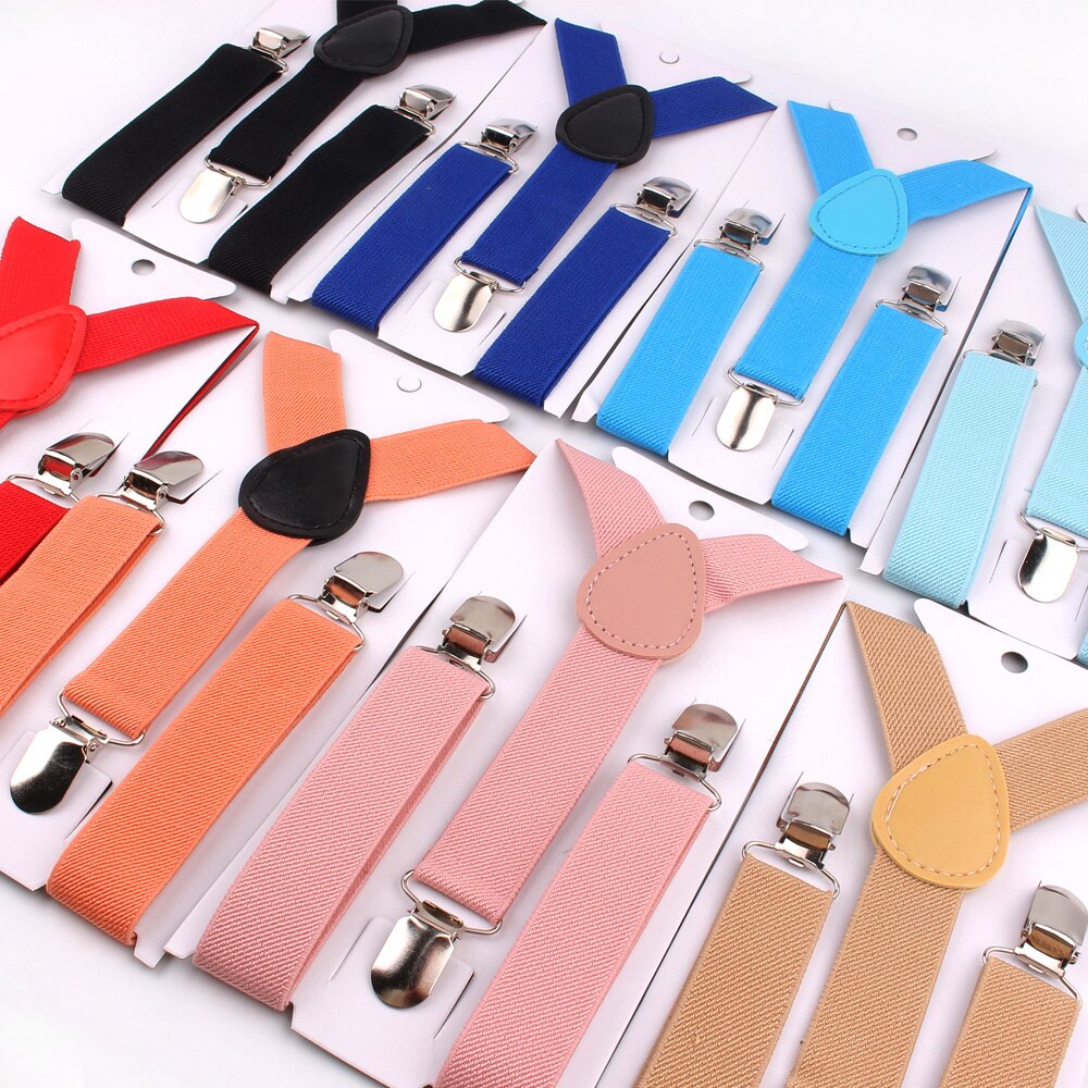Kids Suspenders Solid Adjustable Elastic Suspender Candy Color Children Braces Wedding Accessories Girls Boys Straps