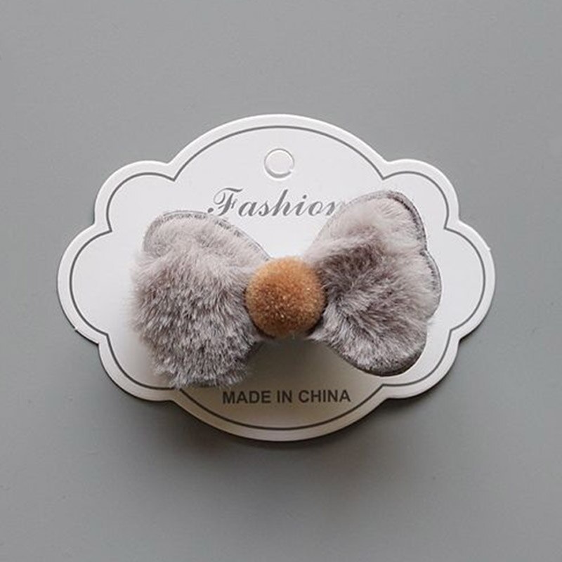 1PC Girl Fluffy Crown Hair Tie Bow Faux Fur Hair Band Girl Crown Hair Accessories Elastics Scrunchie Ponytail Holder: N Hair pin