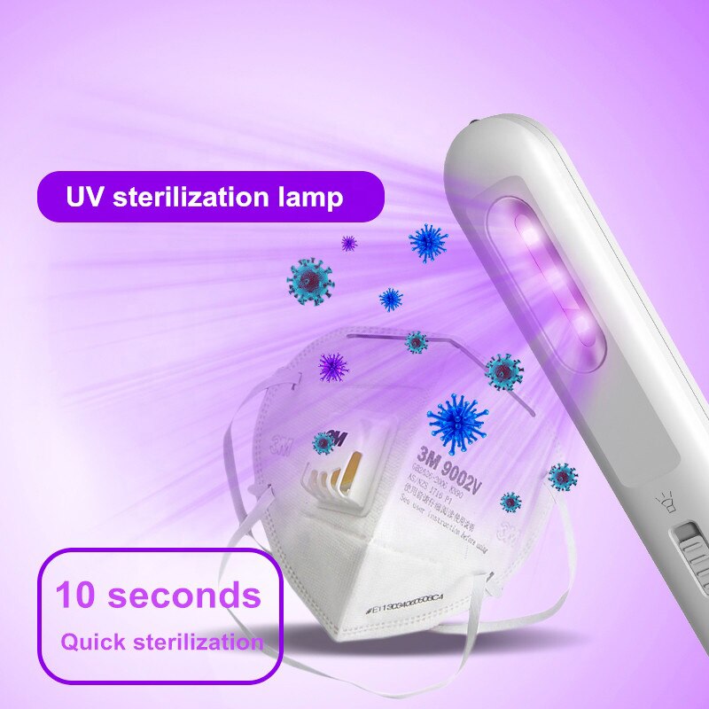 Draagbare Uvc Licht Sanitizer Wand Ultraviolet Desinfectie Lamp Usb Opladen Led Sterilisator Licht Voor Dagelijkse Benodigdheden