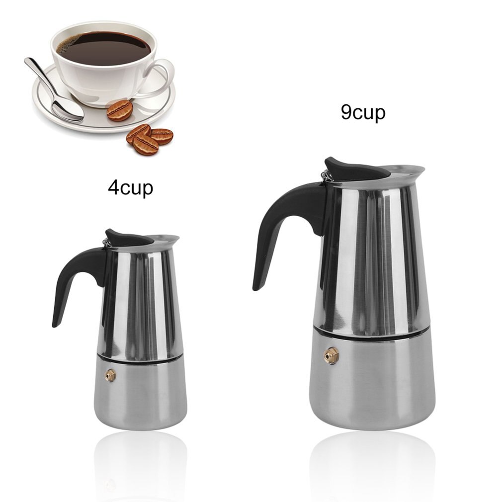 Draagbare Mokka Koffiezetapparaat Rvs Koffie Percolator Home Office Mokka Pot Duurzaam Express Espresso Maker