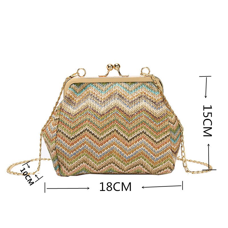 Geweven tas strandtas reistas dames schoudertas crossbody tas schelpvormige dames handtassen