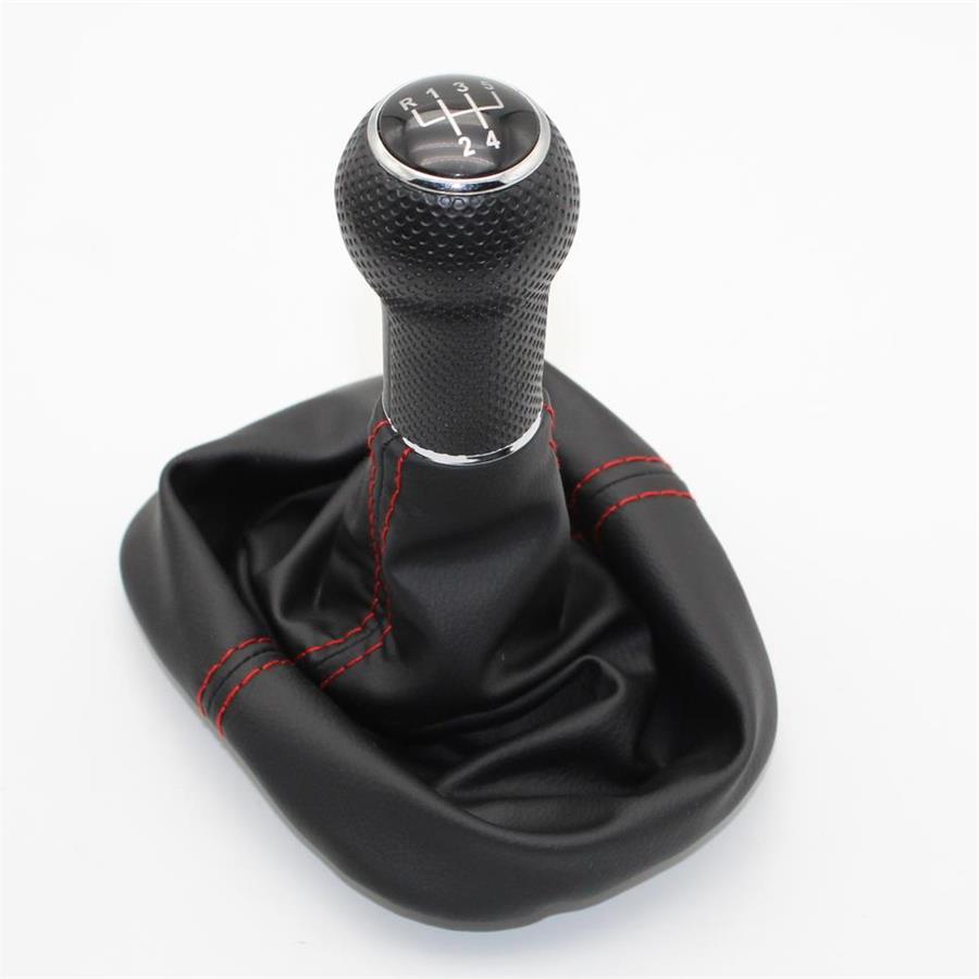 Palanca de cambios de 5 velocidades para coche Seat Leon, pomo de palanca de cambios con orificio de 23mm, bota de cuero, línea roja, 2000, 2001, Toledo, 1999, 2000, 2001