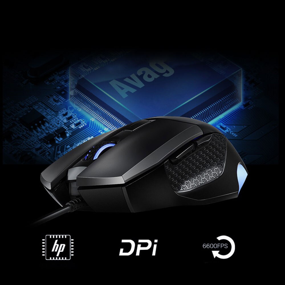 Ratón para juegos HP G200 Macro USB con cable ajustable de 4000 PPP ratón para Gamer silencioso ratón de ergonómico para ordenador