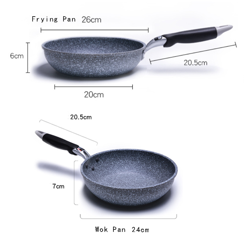 28cm Durable Non-Stick Wok Frying Pan Ceramic Pot Home Steak Skillet Pancake Fried Induction Cooker Gas Stove Special Saucepan