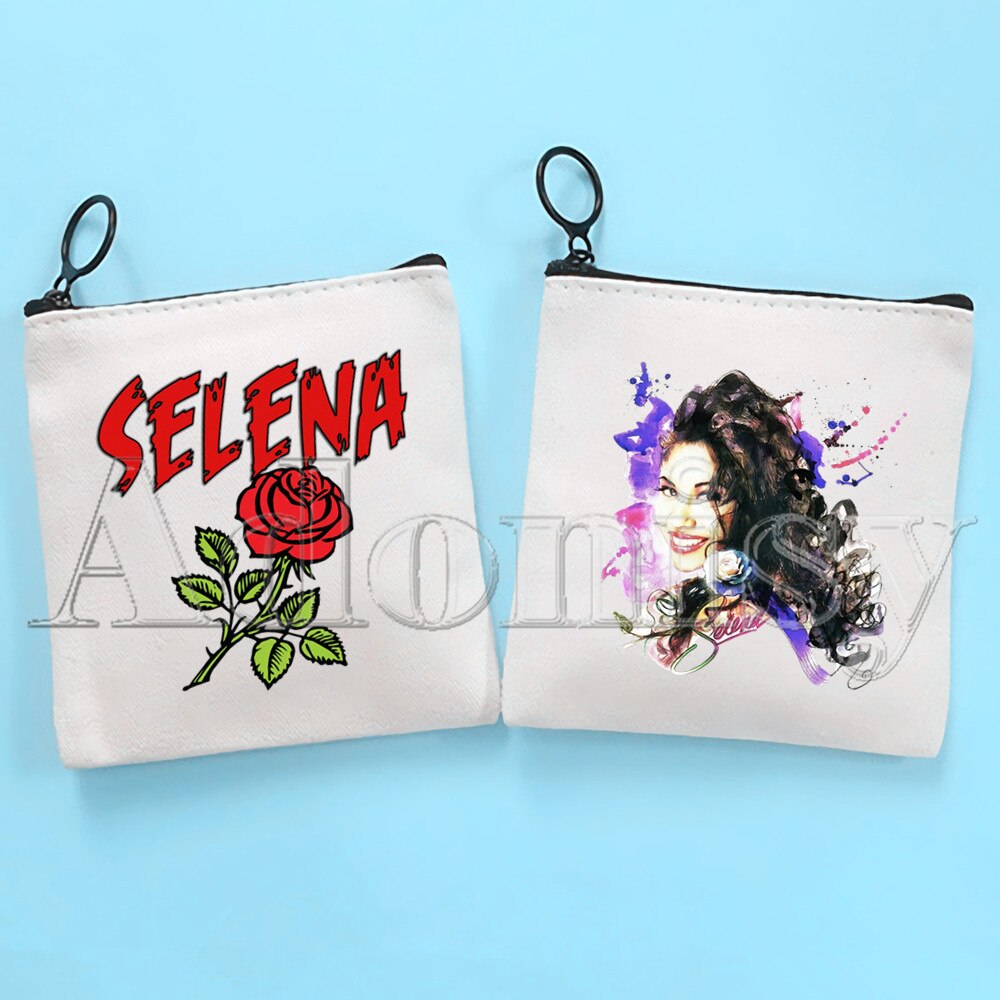 Vintage 90s Inspired Selena Quintanilla Canvas Coin Purse Coin Purse Collection Canvas Bag Small Wallet Zipper Key Bag Hand