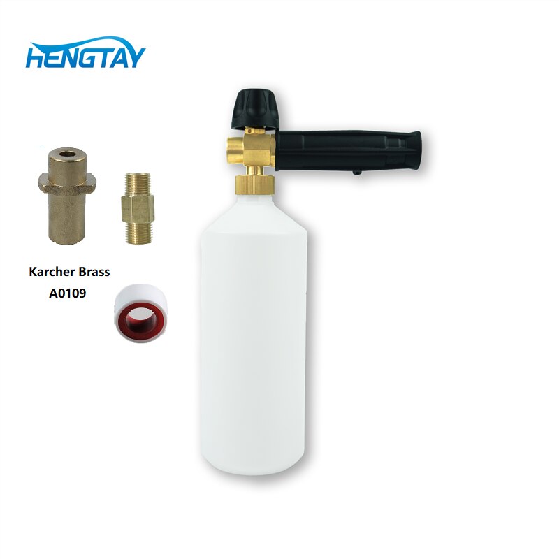 Adjustable Foam Cannon I Liter Bottle Snow Foam Lance with foam nozzle replacement Foam Blaster for Pressure Washer Gun: Karcher Brass