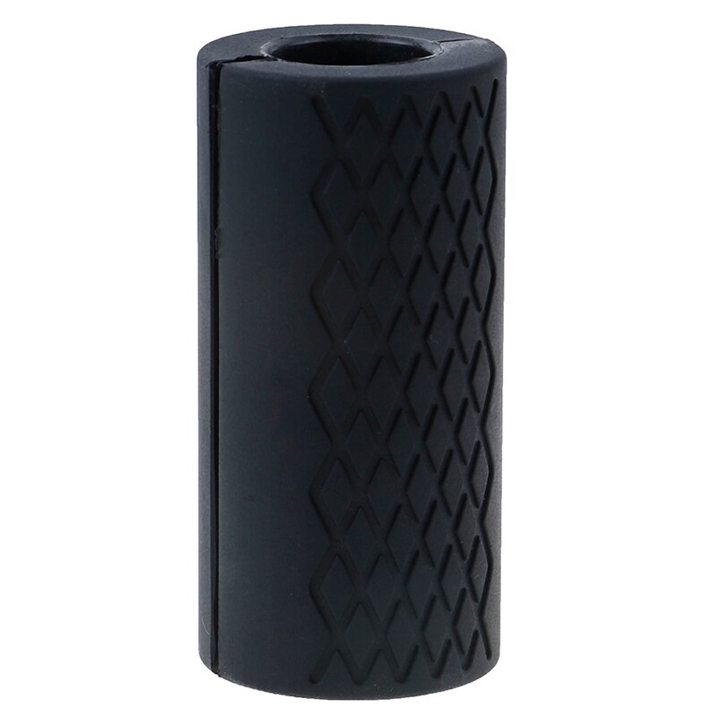 Fat Barbell Grips Thick Bar Handle Pull Up Weightlifting Support Silicon Anti-Slip Protect Pad For Body Building: black