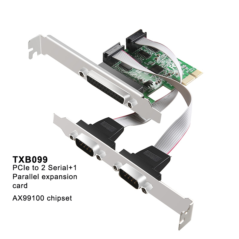 Pci express expansionskort pcie till seriell parallellport rs -232 seriell port com &  db25 skrivare parallellport lpt: Txb 099