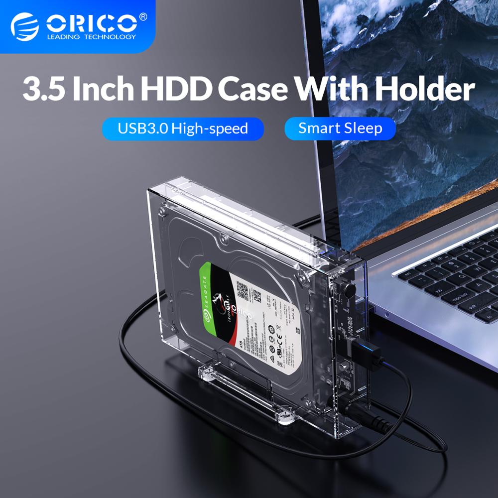 Orico Hdd Case 3.5 Sata Naar USB3.0 6Gbps Transparante Harde Schijf Behuizing Voor Hdd Ssd Disk Hd Externe Hdd behuizing 16Tb (3159U3)