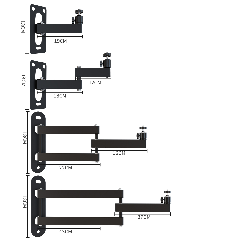 Photography Studio Boom Arm Wall Mount for Video Strobe Lights Max Length Horizontal and Vertical Rotatable Punch Required