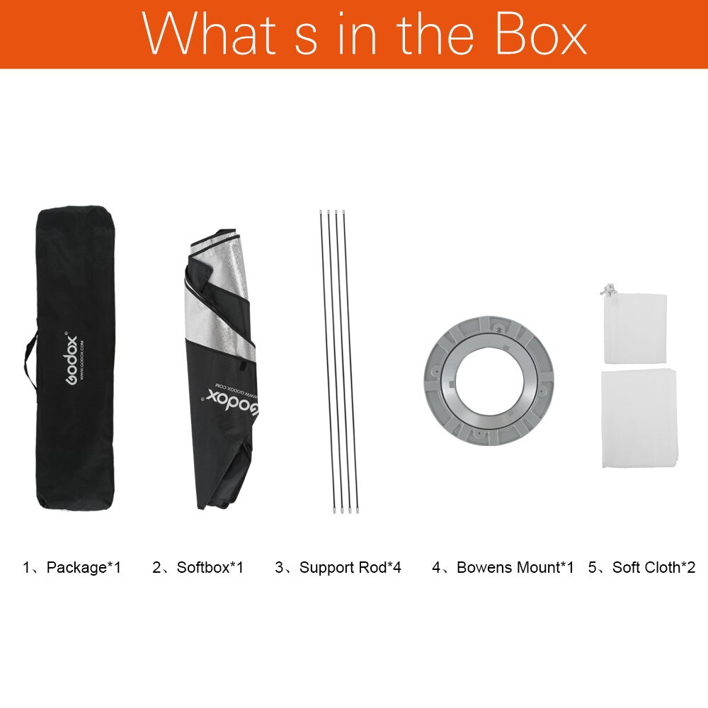 Godox Softbox 50*130cm 20&quot;x 51&quot; Portable Rectangular Studio Strobe Softbox with Bowens Mount for Studio Flash