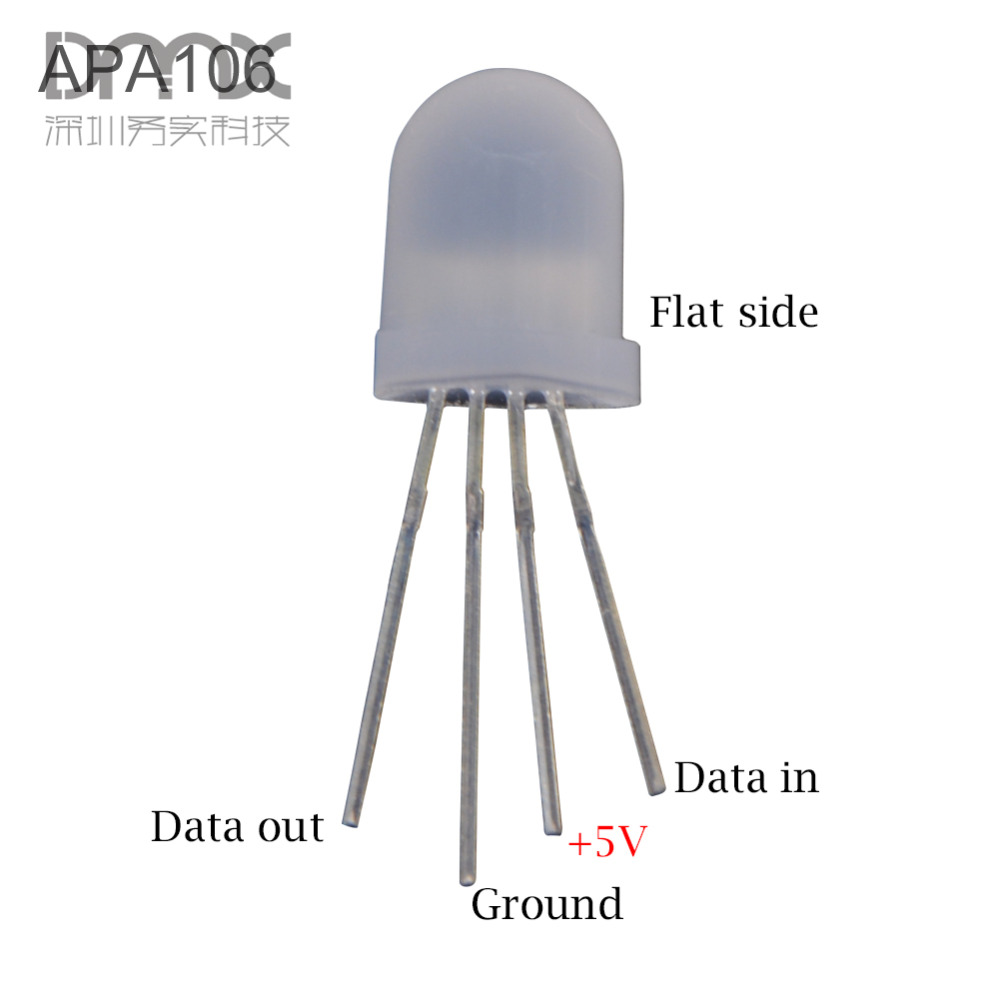 Mokungit 10 stuks  ws2811 apa 106 p9823 f5 5mm f8 8mm ronde rgb led-chipset, volledige kleuren led-chip, 5v stuks