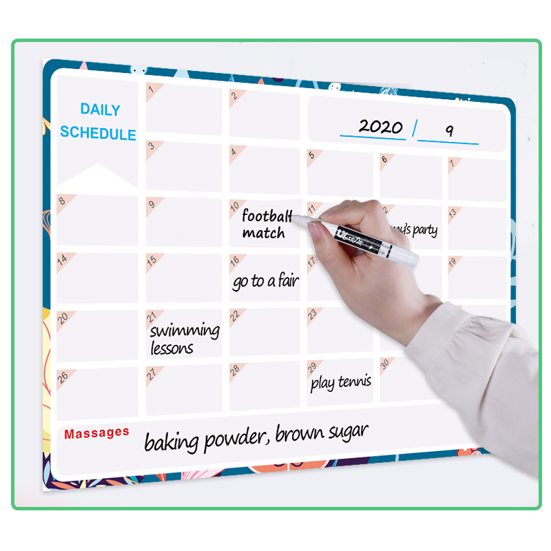 Magnetic Monthly Daily Schedule Calendar Reusable Erasable Fridge Magnets Whiteboard Sticker Message Board Home Office School