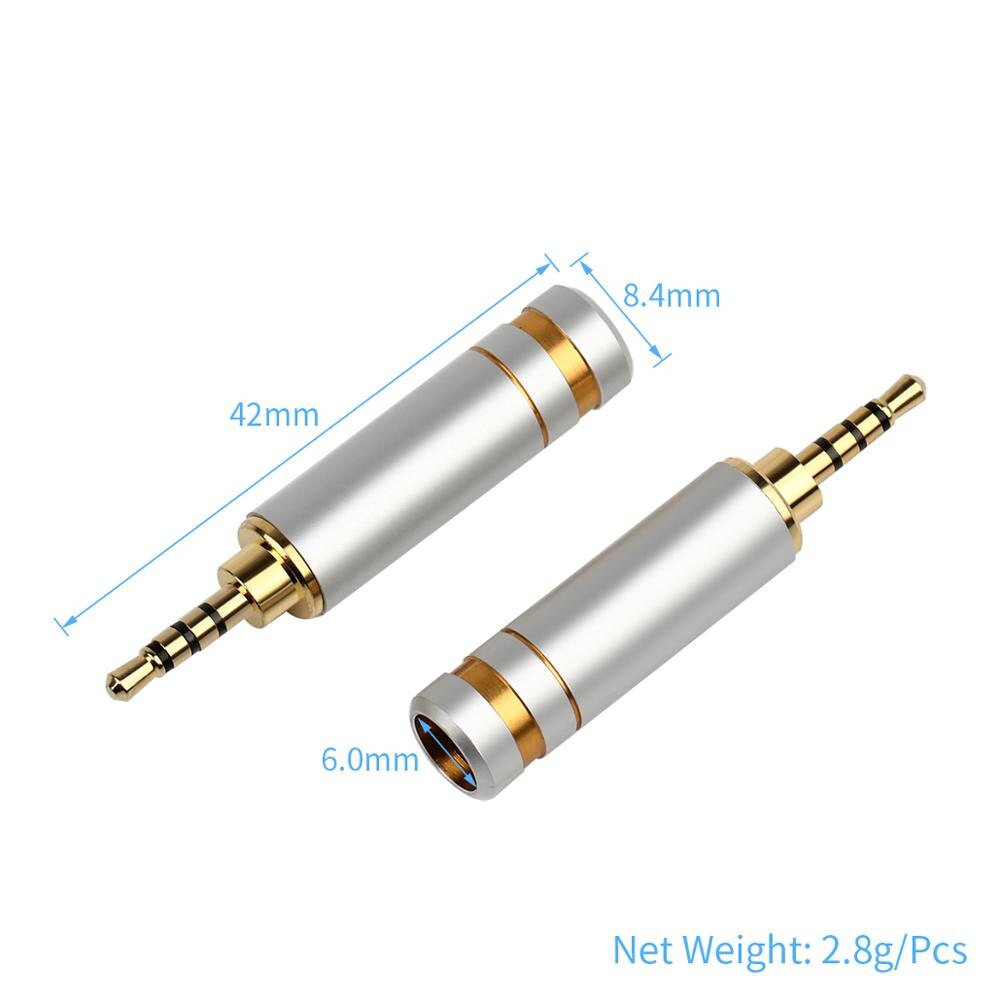 10 Pcs Earphone Jack 2.5 Mm Audio Connector 4 Pole Koper Goud/Rhodium Plating Hoofdtelefoon Soldeer Adapter 2.5 Mm gebalanceerde Kabel