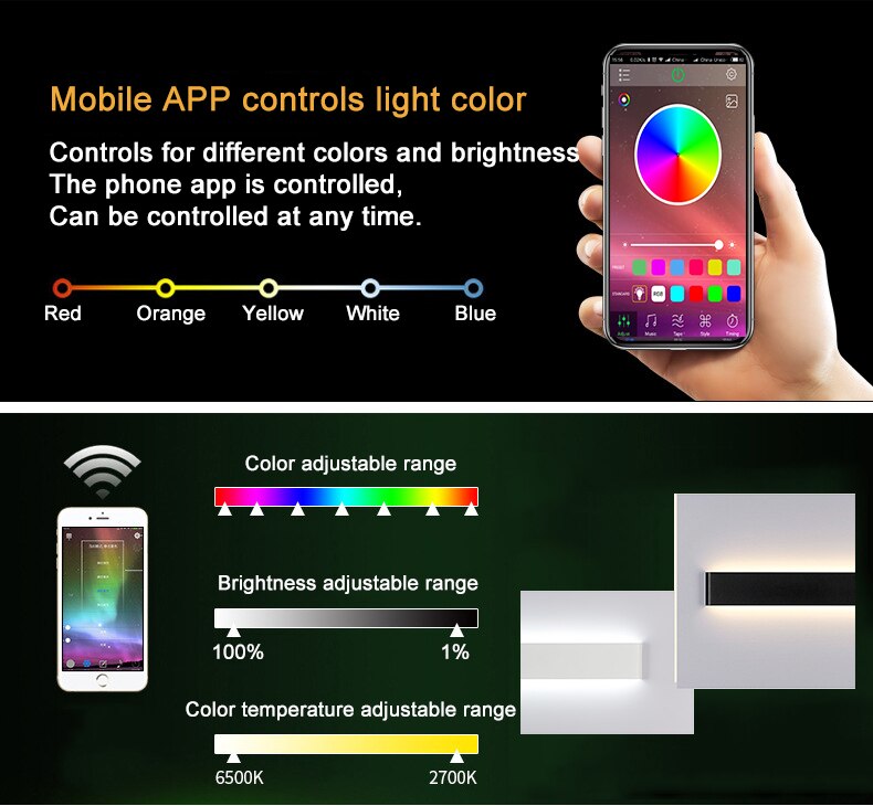 Muur Gemonteerde LED Wandlamp Indoor LED RGB Kleurrijke Verlichting Muurschildering Armatuur Achtergrond Wandlamp voor Thuis Hotel KTV Bar ZBD0001